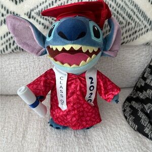 Disney Stitch Graduation Plush in Red and Blue